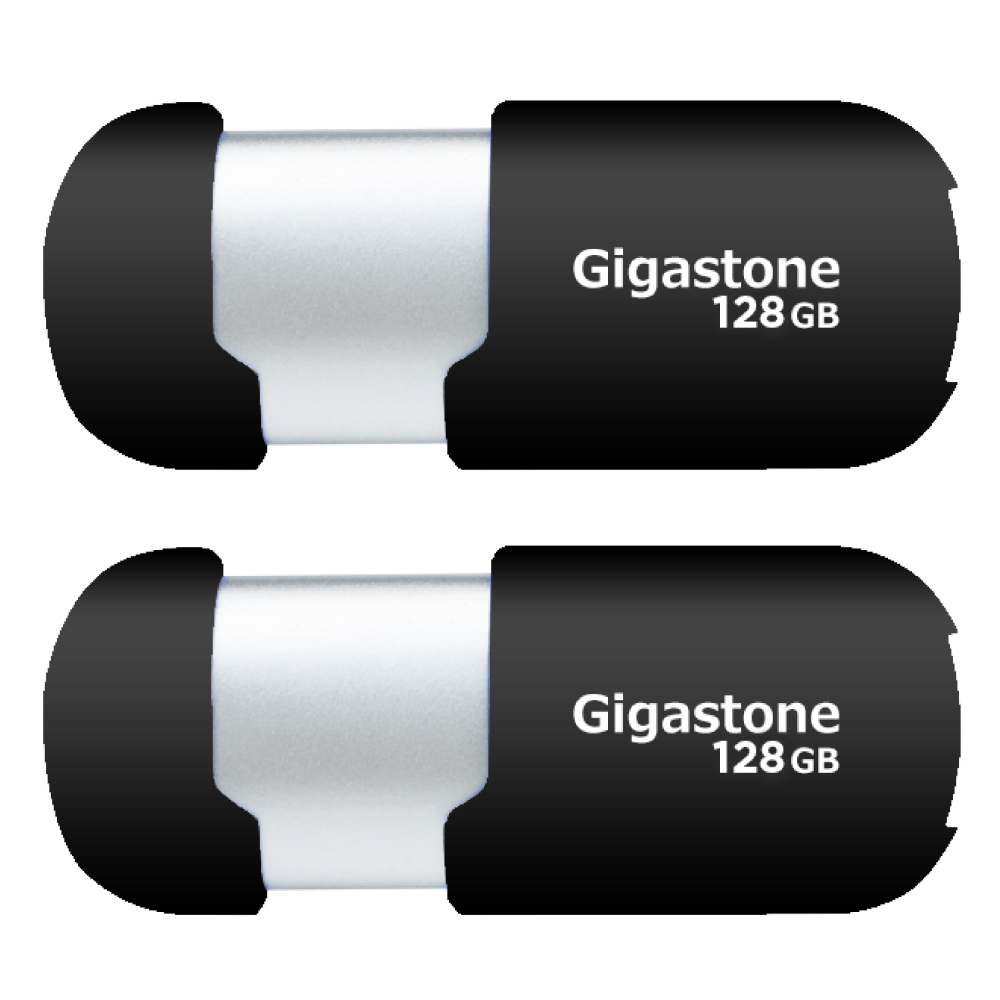 Dane-Elec Gigastone USB 2.0 Flash Drive, 128GB, Black/Silver