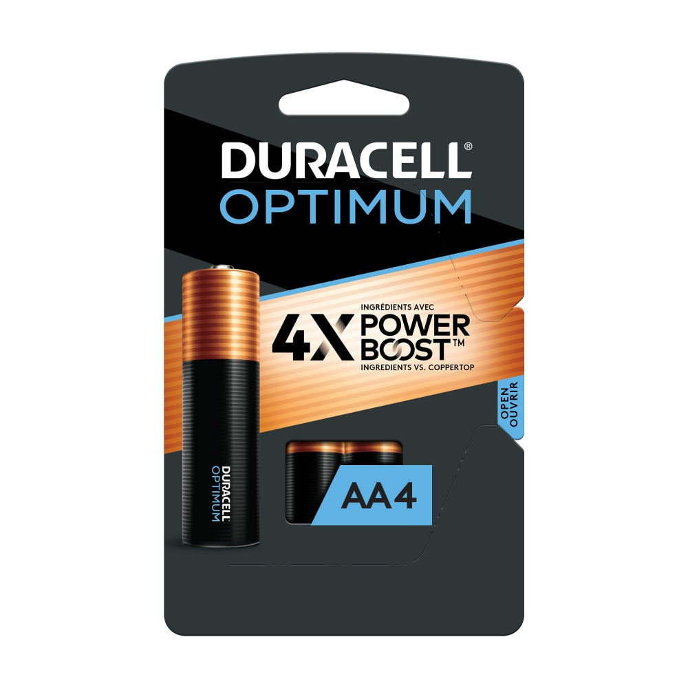 Duracell Optimum AA Alkaline Batteries, Pack Of 4