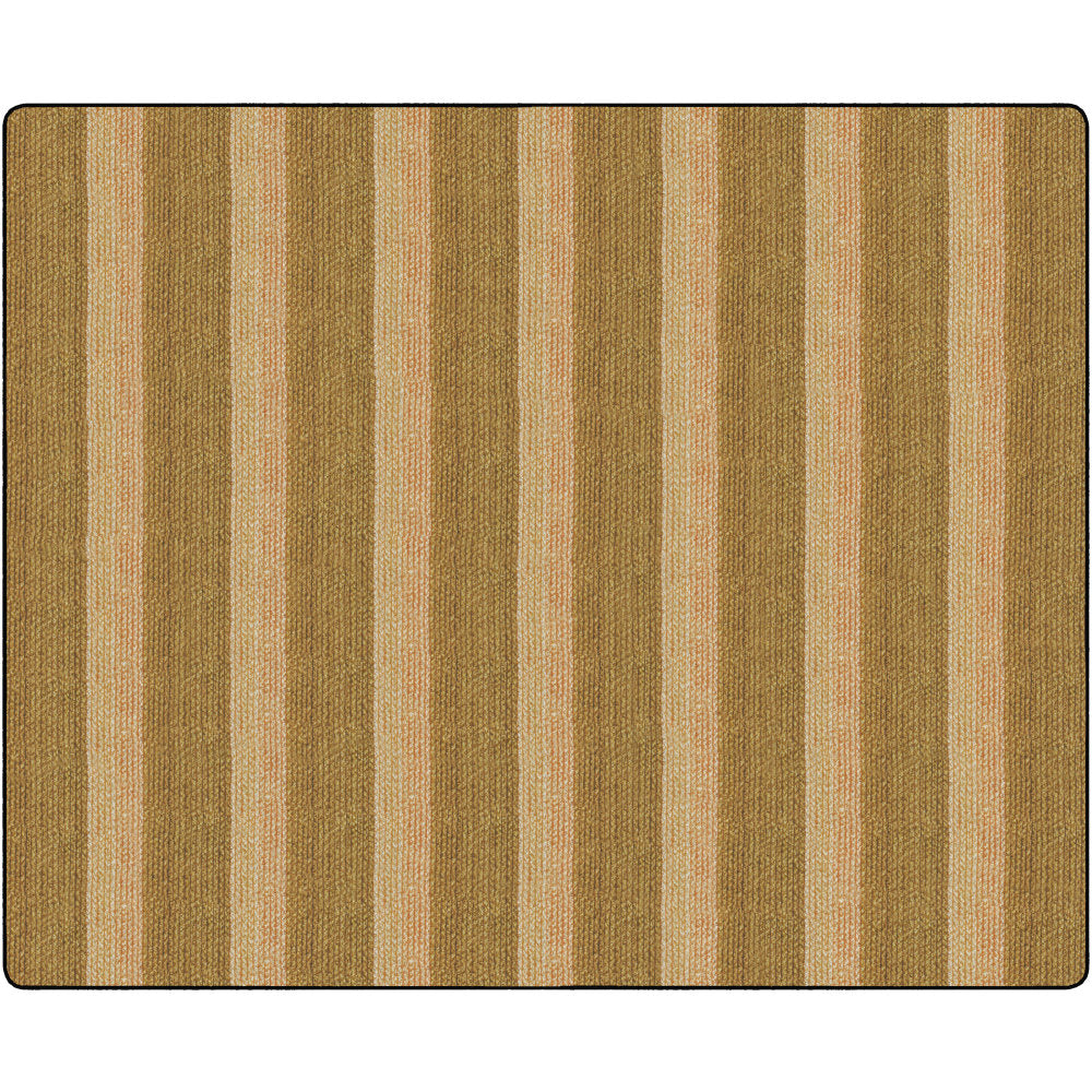 Flagship Carpets Basketweave Stripes Classroom Rug, 10 1/2ft x 13 3/16ft, Brown