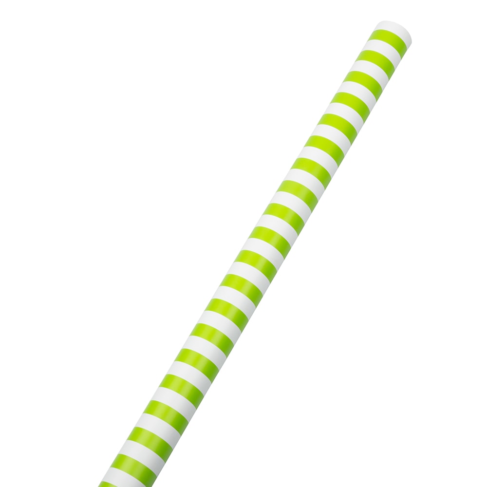 JAM Paper Wrapping Paper, Stripe, 25 Sq Ft, Lime Green/White