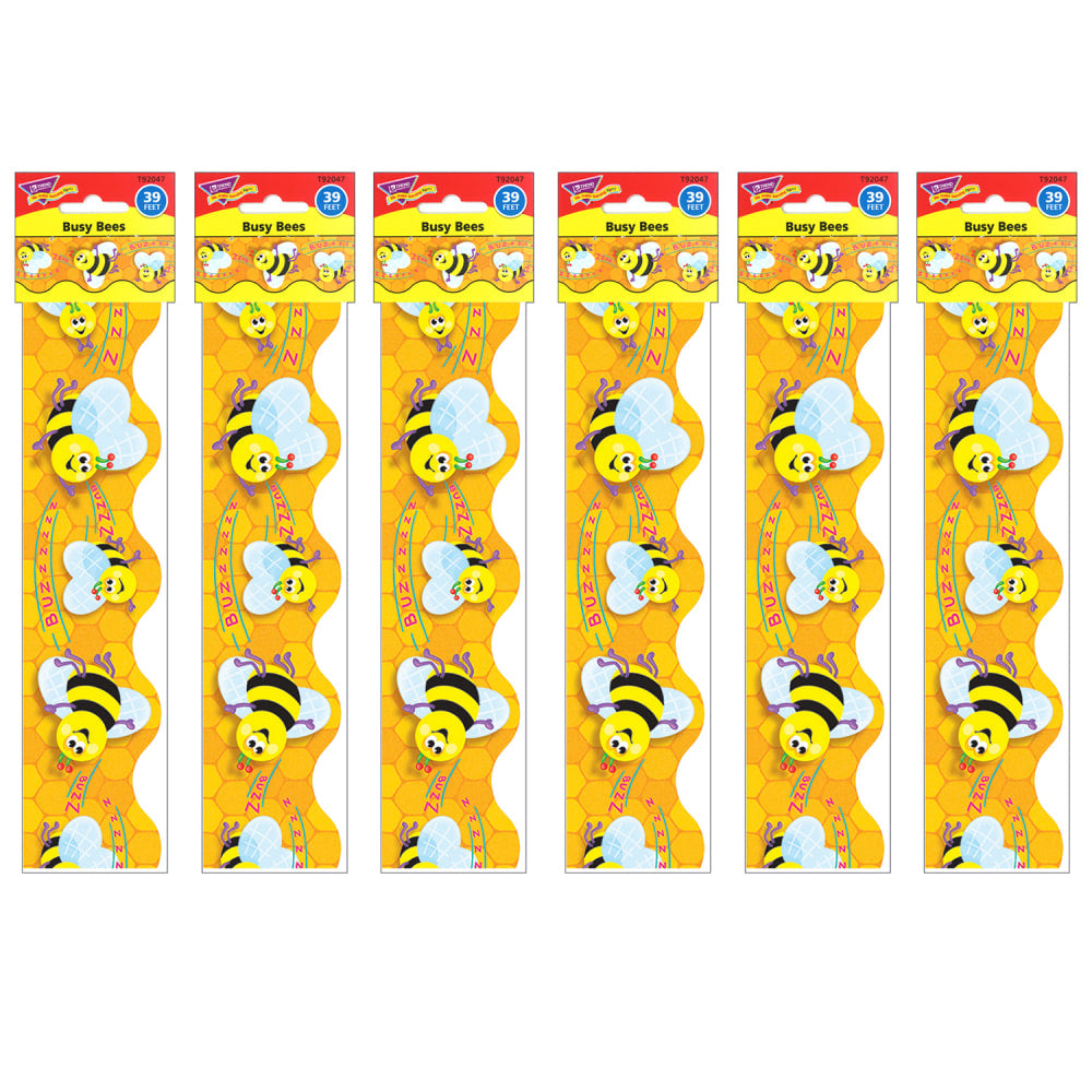 Trend Terrific Trimmers, Busy Bees, 39ft Per Pack, Set Of 6 Packs