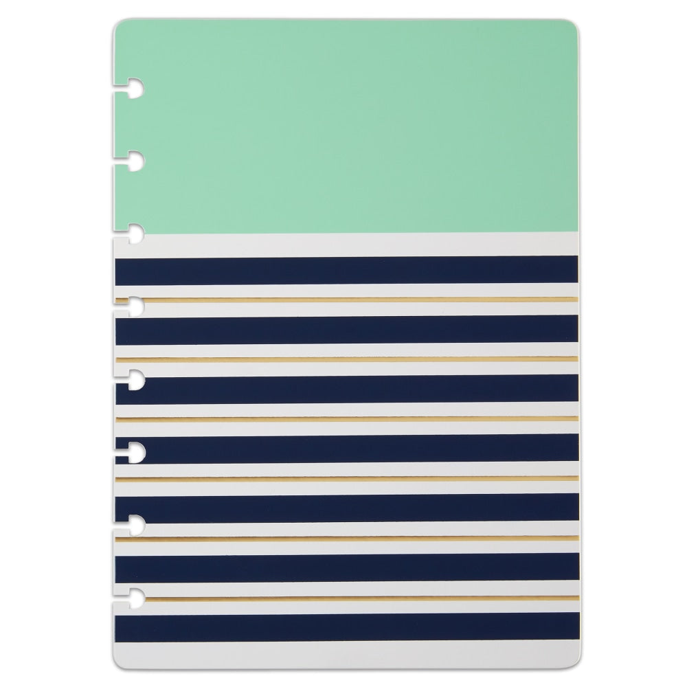 TUL Discbound Notebook Covers, Junior Size, Mint Stripes, Pack of 2 Covers