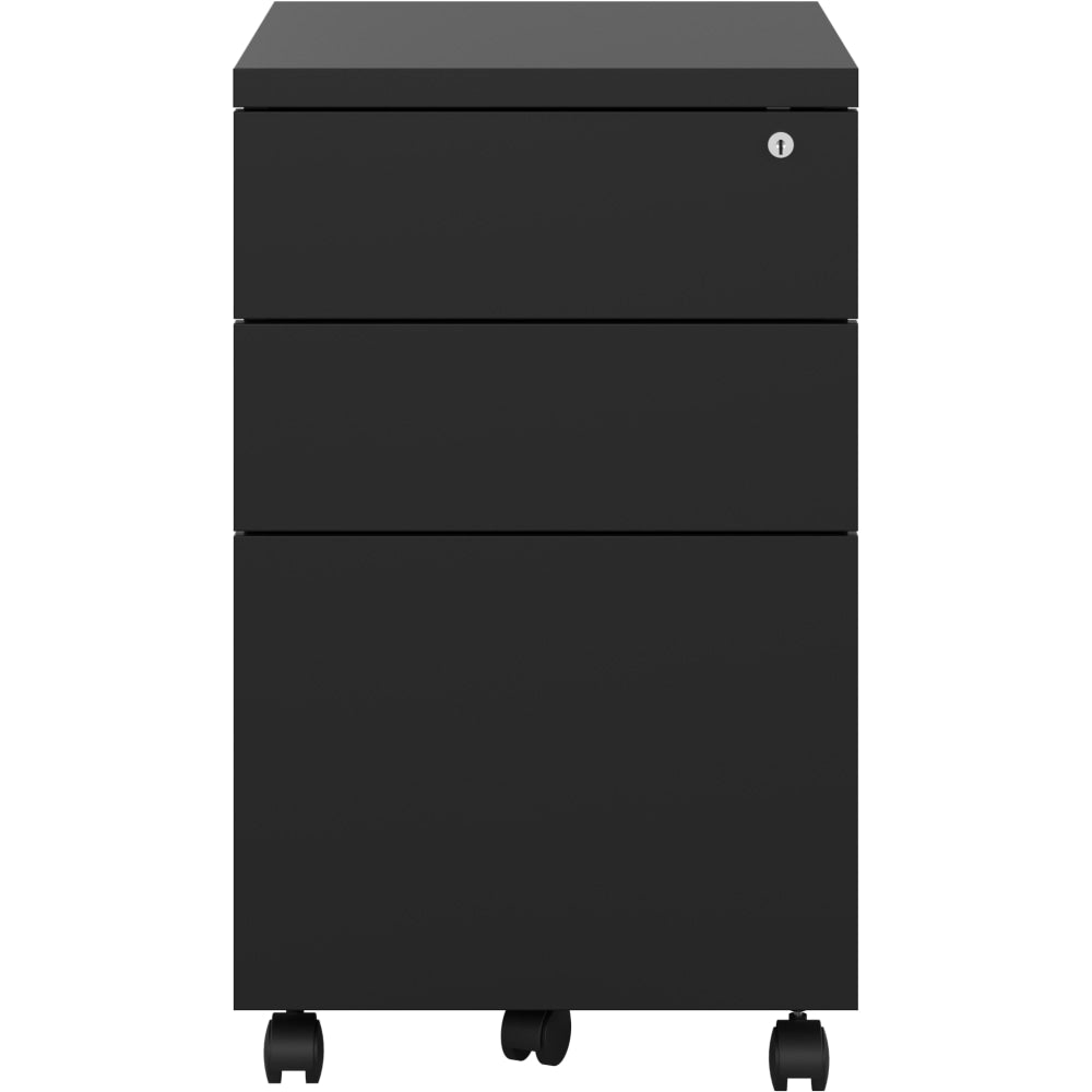 Bestar Universel 18inD Vertical 3-Drawer Mobile Pedestal File Cabinet, Black