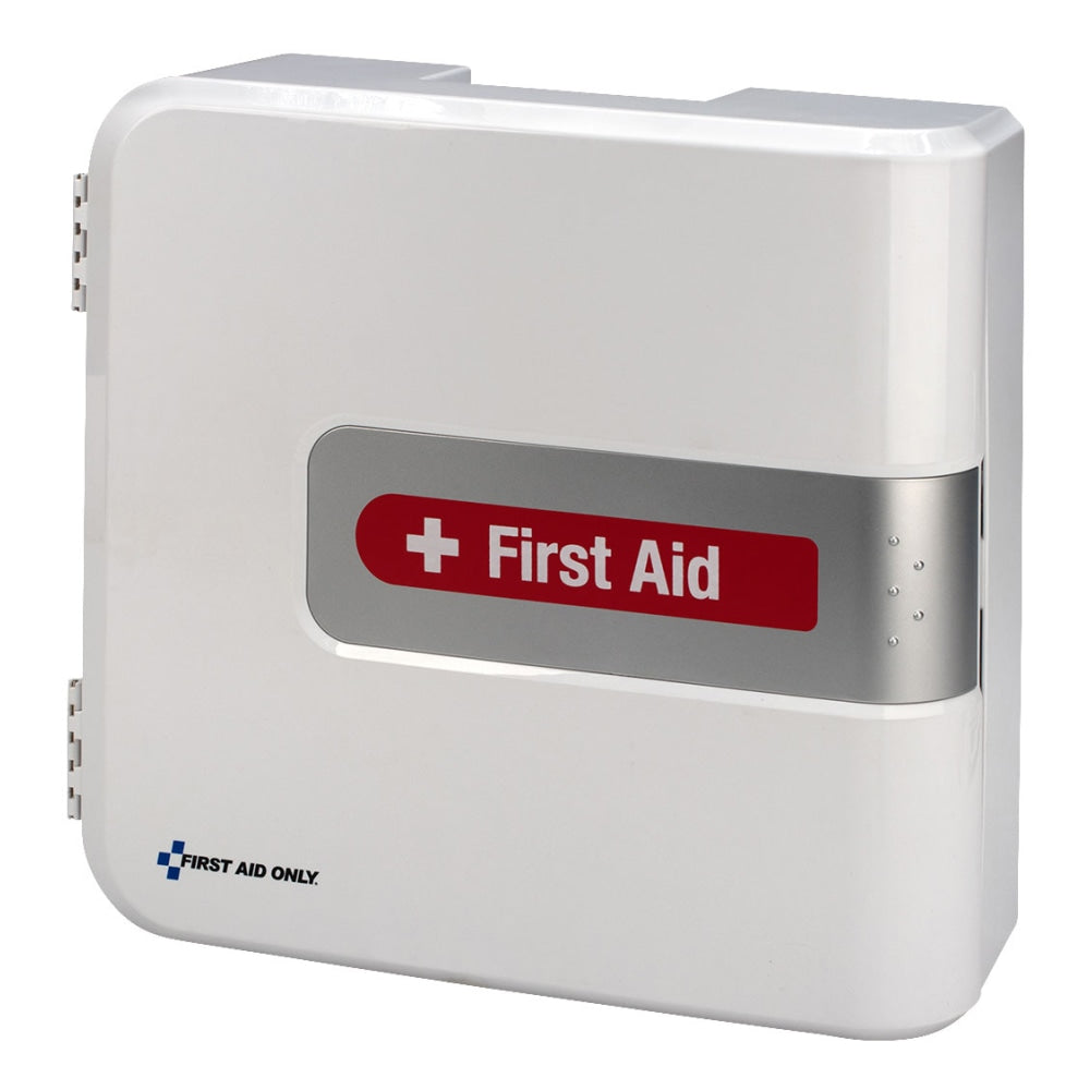 First Aid Only Smart Compliance 260-Piece First Aid Cabinet With Medications, 14-1/2inH x 15-1/2inW x 5-1/4inD, White