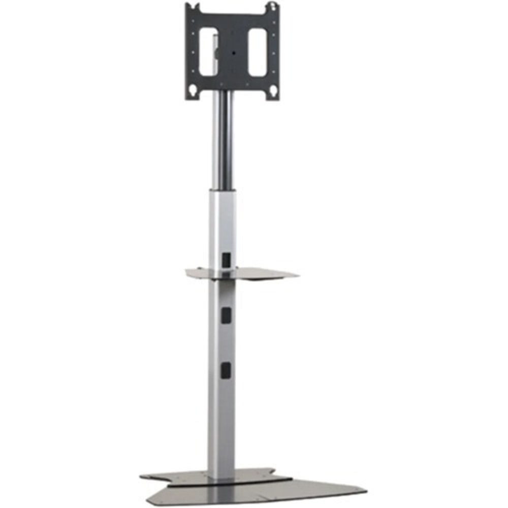 Chief Large Floor Stand Display Mount - For Displays 42-86in - Black - Up to 200lb Flat Panel Display - Silver