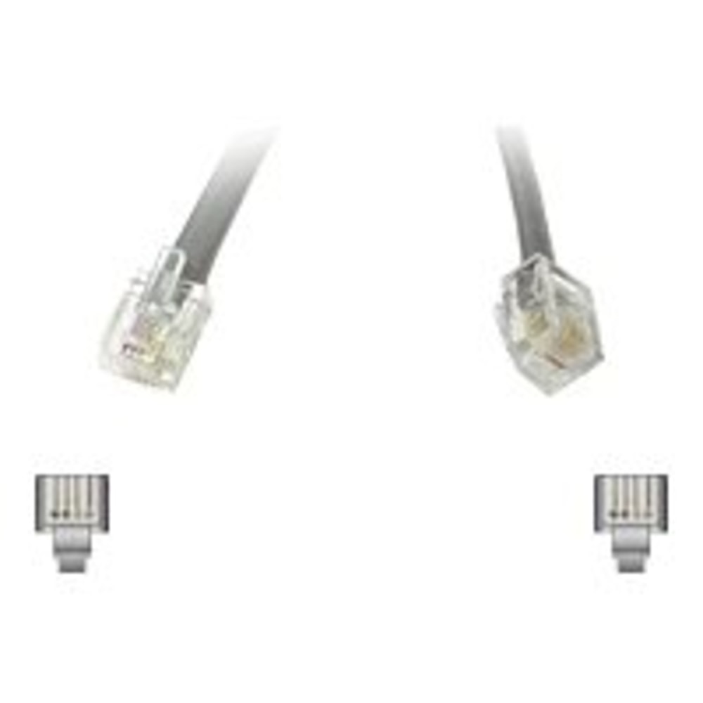 C2G - Phone cable - RJ-11 (M) to RJ-11 (M) - 14 ft - silver