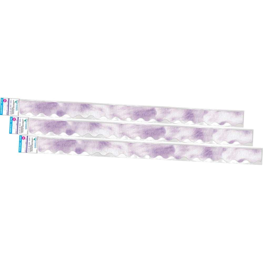 Barker Creek Double-Sided Scalloped-Edge Border Strips, 2-1/4in x 36in, Purple Tie-Dye, Pack Of 39 Strips