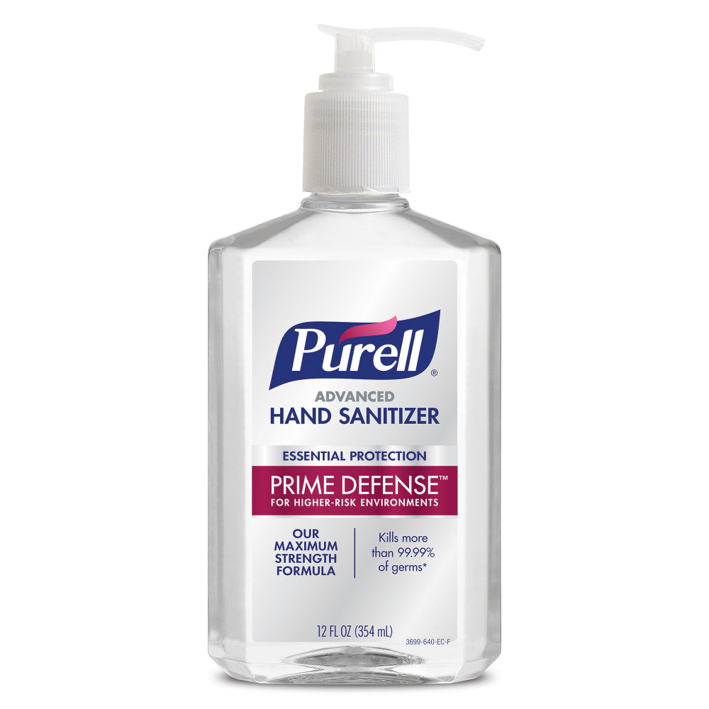 PURELL PRIME DEFENSE Advanced Hand Sanitizer, 12 fl oz Pump Bottle, Case of 12 Bottles