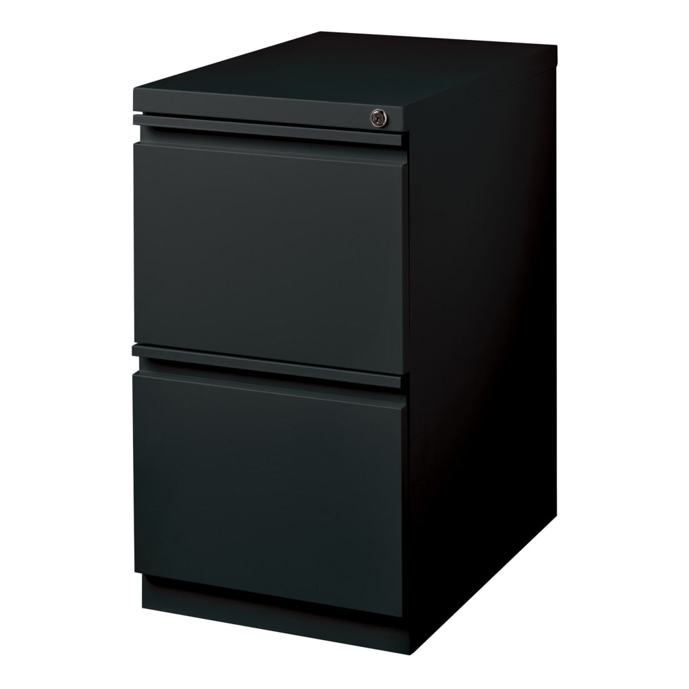 WorkPro 23inD Vertical 2-Drawer Mobile Pedestal File Cabinet, Black