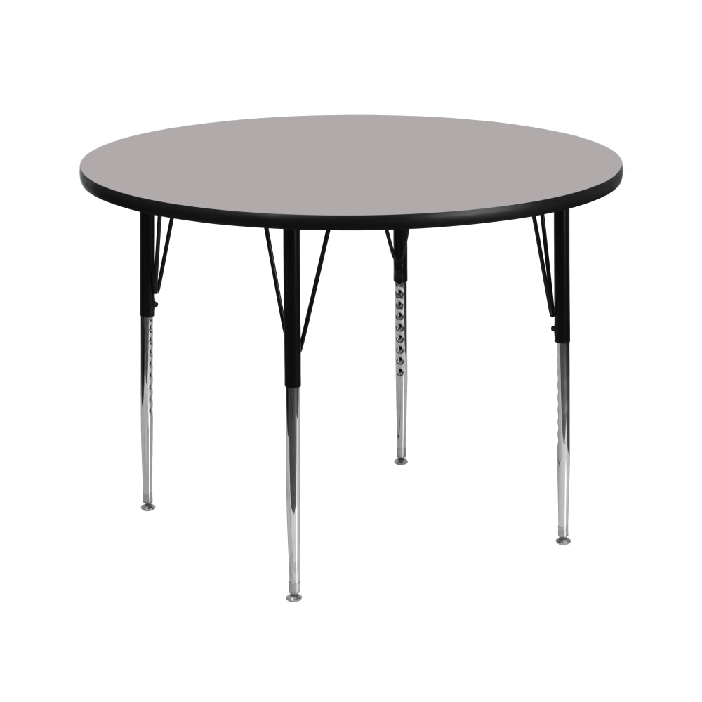 Flash Furniture 42ft" Round HP Laminate Activity Table With Standard Height-Adjustable Legs, Gray