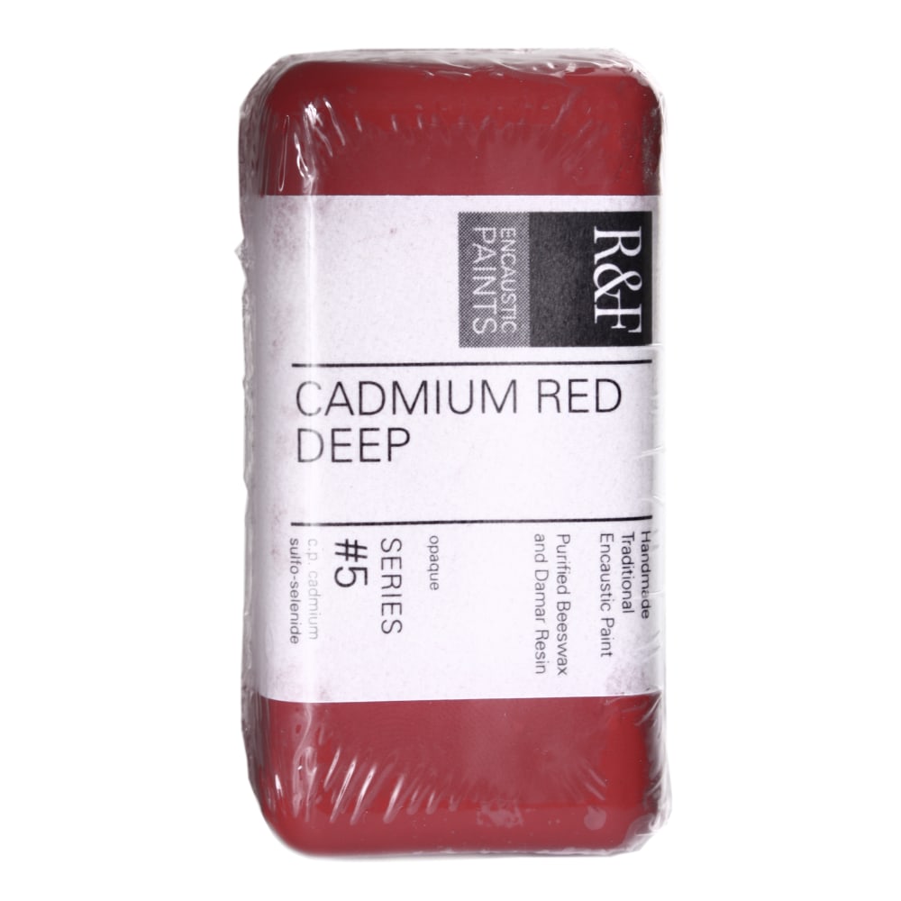 R & F Handmade Paints Encaustic Paint Cake, 40 mL, Cadmium Red Deep