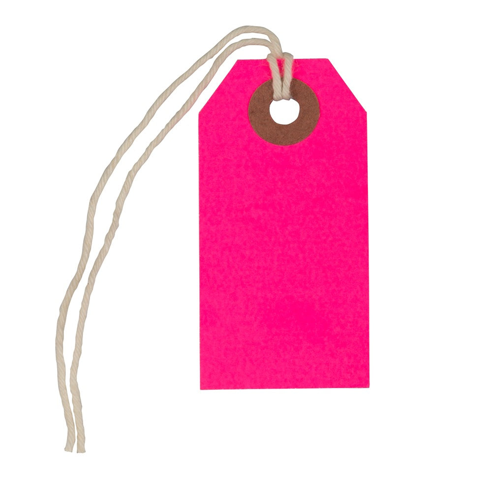 JAM Paper Tiny Gift Tags, 3-3/8in x 2-3/4in, Pink, Pack Of 10 Tags