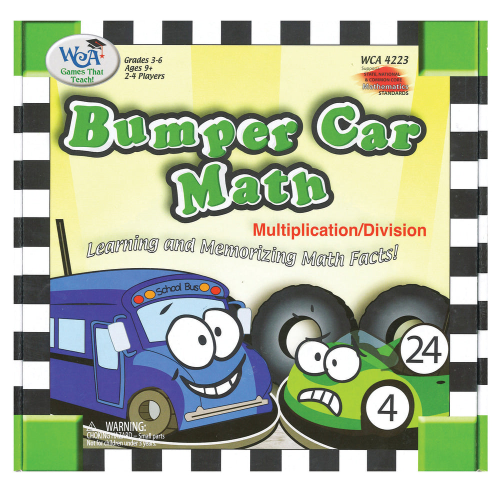 Learning Advantage WCA Games That Teach! Bumper Car Multiplication/Division Math Game, Grades 3-6