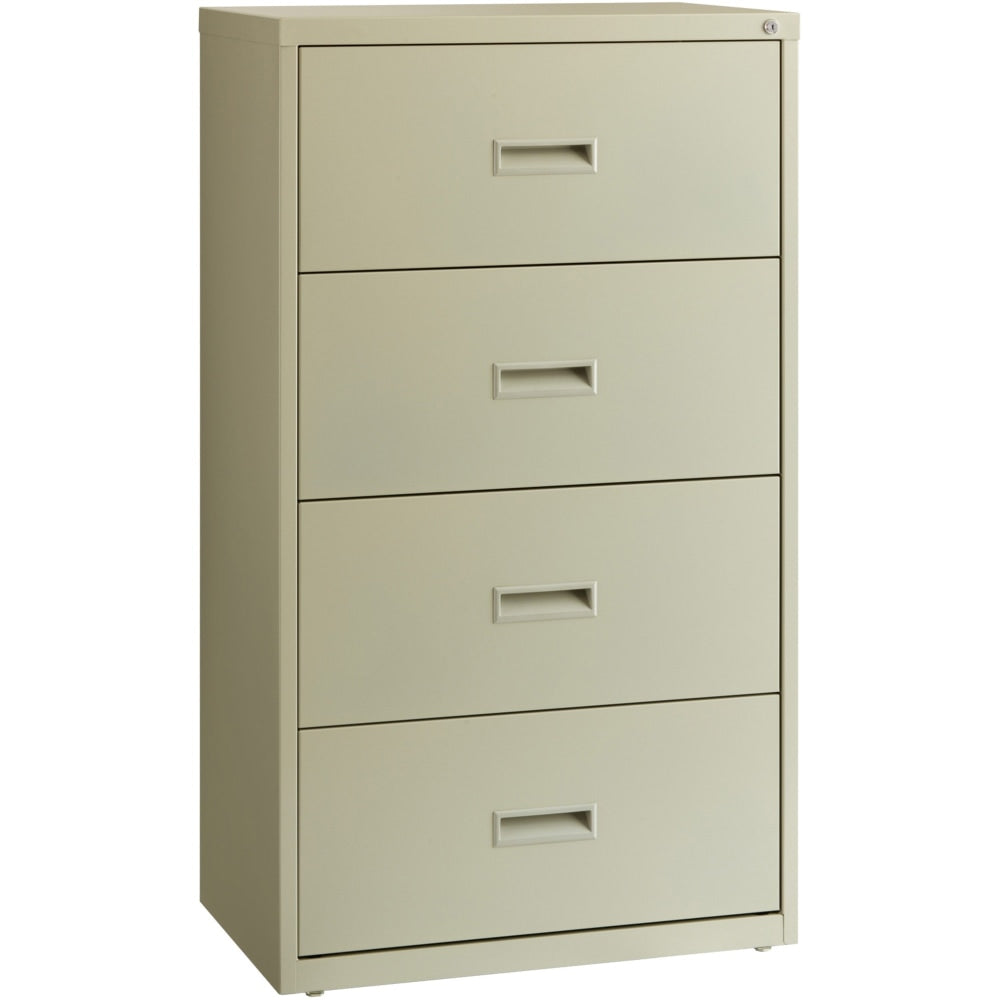 Lorell 30inW x 18-5/8inD Lateral 4-Drawer File Cabinet, Putty