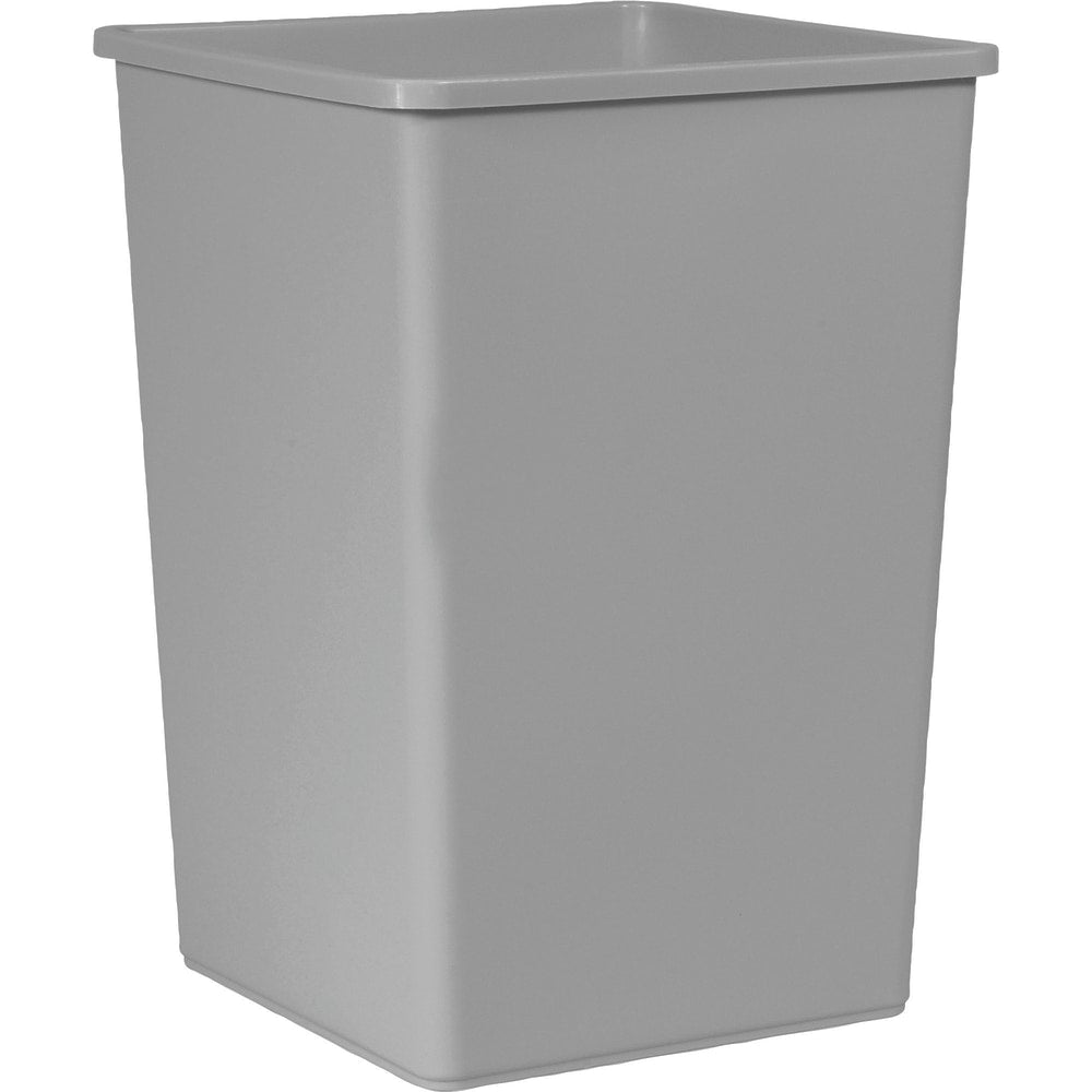 Rubbermaid Commercial Untouchable Rectangular Plastic Trash Container, 35 Gallons, Gray