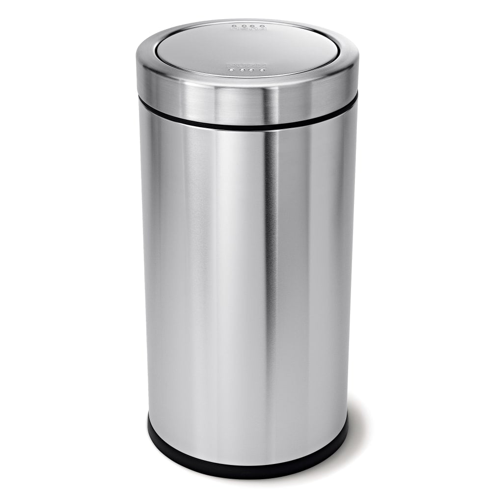 simplehuman Swing-Top Commercial Trash Can, 14.5 Gallons, Brushed Stainless Steel