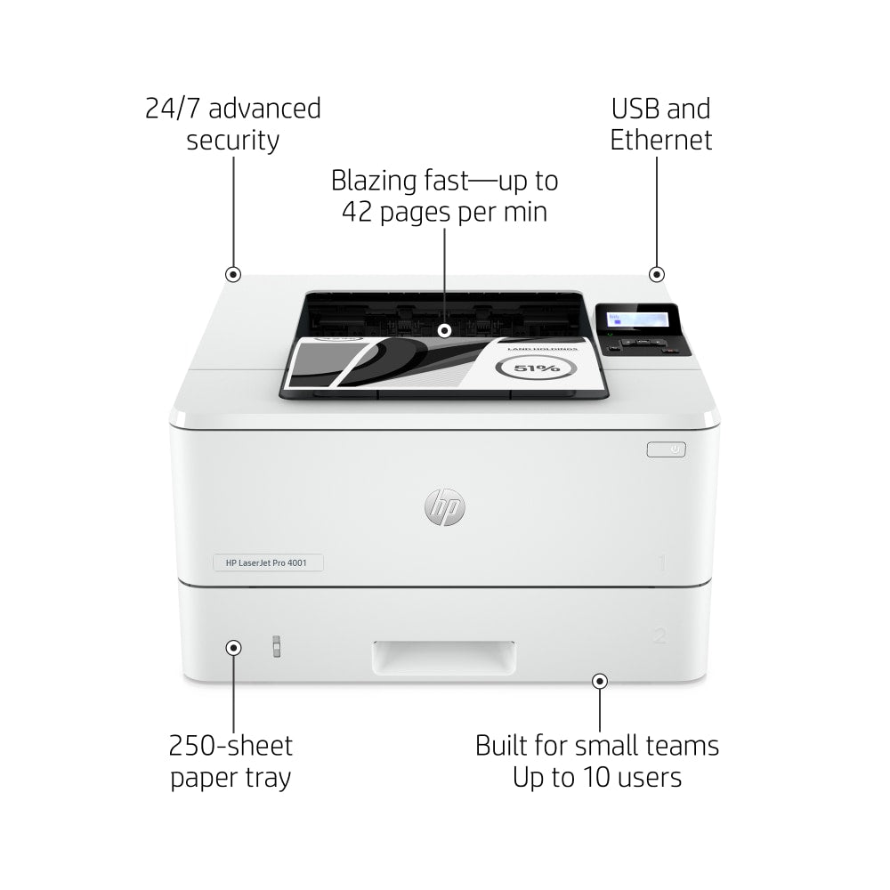 HP LaserJet Pro 4001n Laser Monochrome Printer