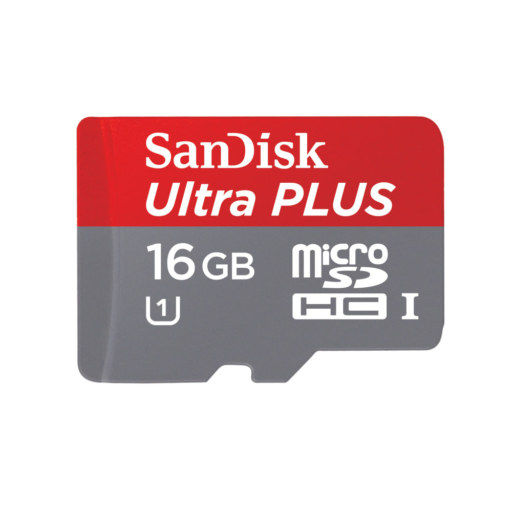 SanDisk Ultra PLUS microSDHC Memory Card, 16GB