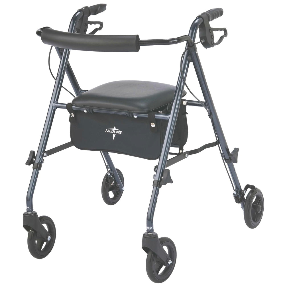 Medline Guardian Ultralight Rollator, 6in Wheels, Smoky Blue