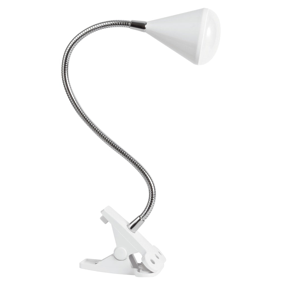 OttLite LED Cone Clip Lamp, 18-1/4inH, White