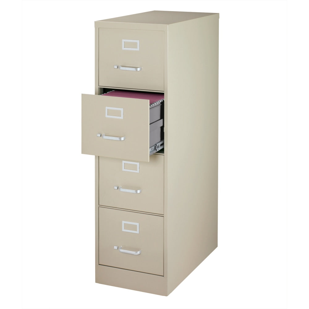 WorkPro 25inD Vertical File Cabinet, 4-Drawer, Putty