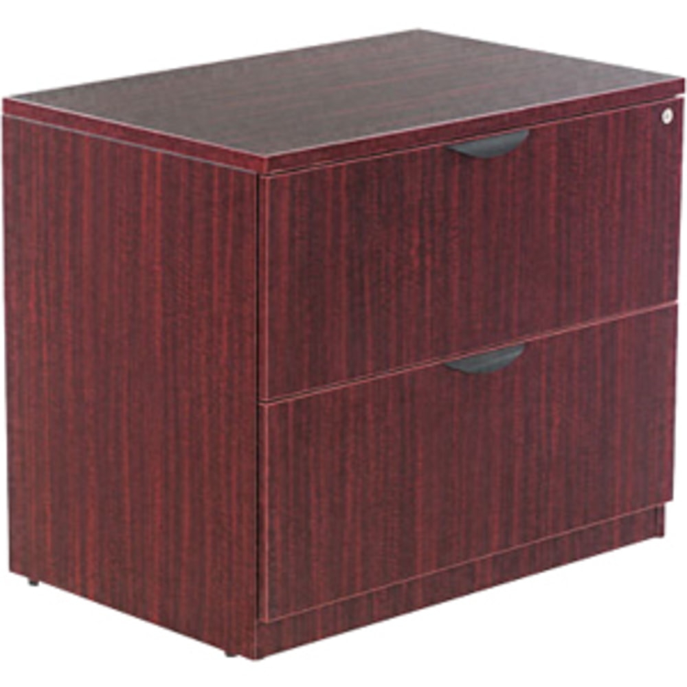 Alera Valencia 35inW x 22inD Lateral 2-Drawer File Cabinet, Mahogany