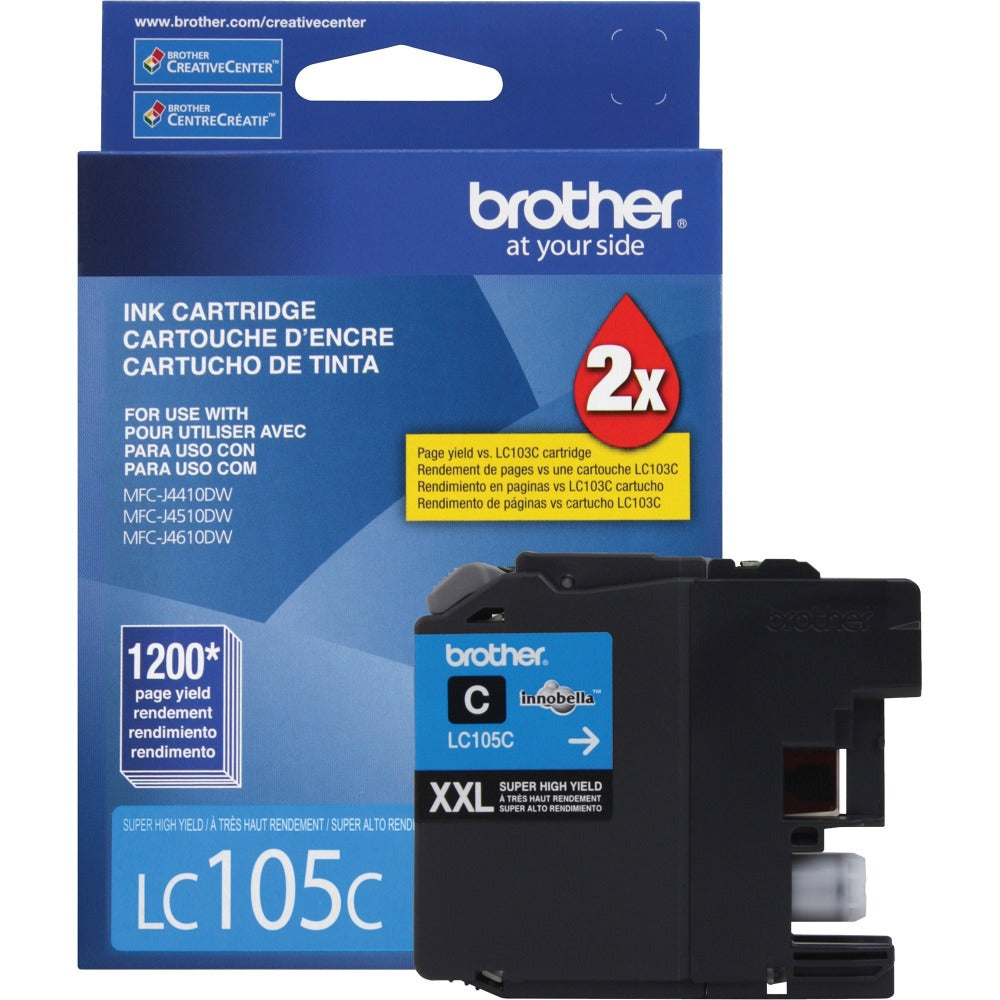 Brother LC105 Cyan High-Yield Ink Cartridge, LC105C