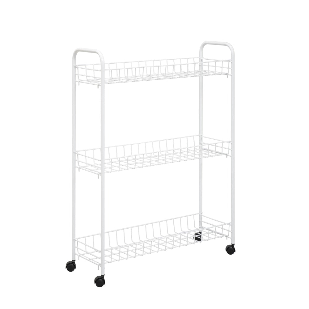 Honey-can-do CRT-01149 3-tier Laundry Cart, White - 3 Shelf - 22.8in Length x 7.9in Width x 31.3in Height - White