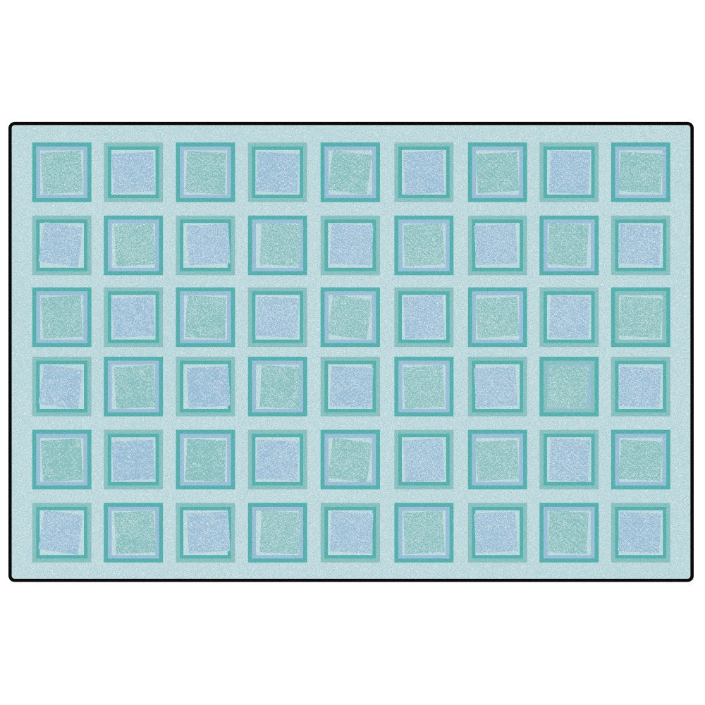 Carpets For Kids KID$Value Rugs Squared Decorative Rug, 4ft x 6ft, Blue