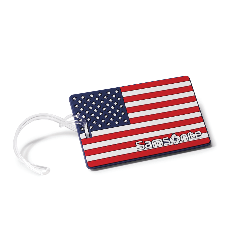 Samsonite PVC ID Tag, 4inH x 3inW x 1/16inD, American Flag