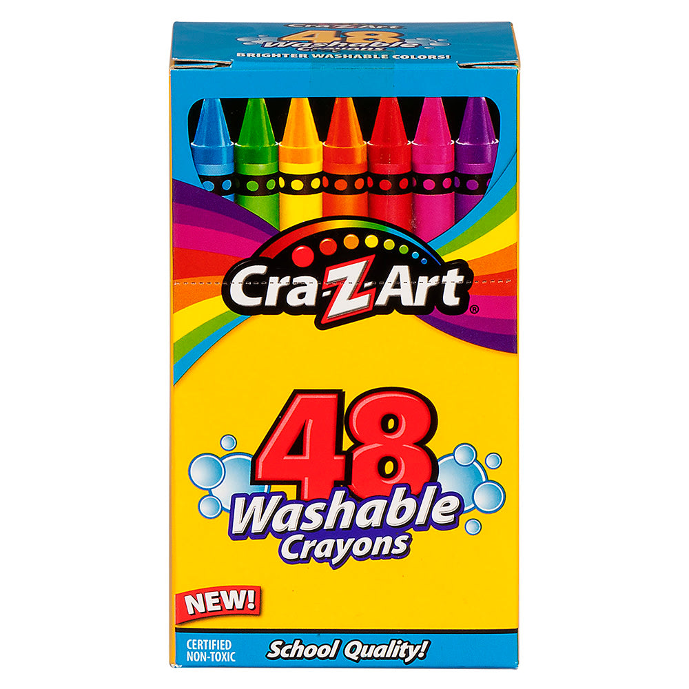 Cra-Z-Art Washable Classic Crayons, Assorted Colors, Pack Of 48 Crayons