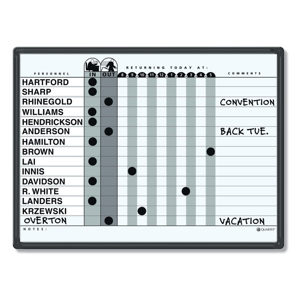 Quartet Classic DuraMax Magnetic Dry-Erase In/Out Board, 24in x 18in, Aluminum Frame With Black Finish