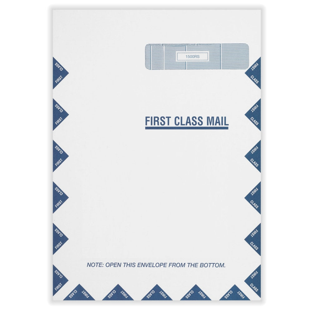 ComplyRight Right-Window Jumbo Envelopes For CMS-1500 Health Insurance Forms, NO Wording, Self-Seal, White, 9in x 12-1/2in, Pack Of 500