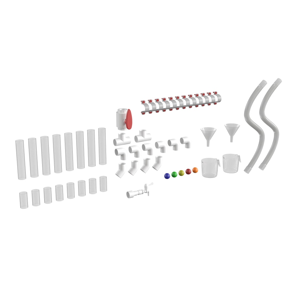 Flash Furniture Bright Beginnings Commercial Grade 80-Piece Pipe Builder Set For Modular STEAM Wall Systems, Multicolor