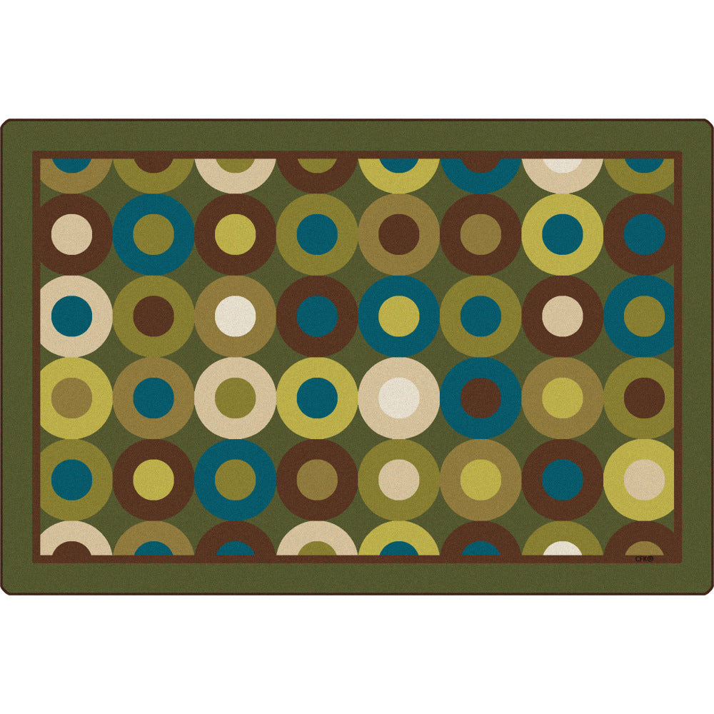 Carpets for Kids Premium Collection Calming Circles Rug, 4ft x 6ft, Green