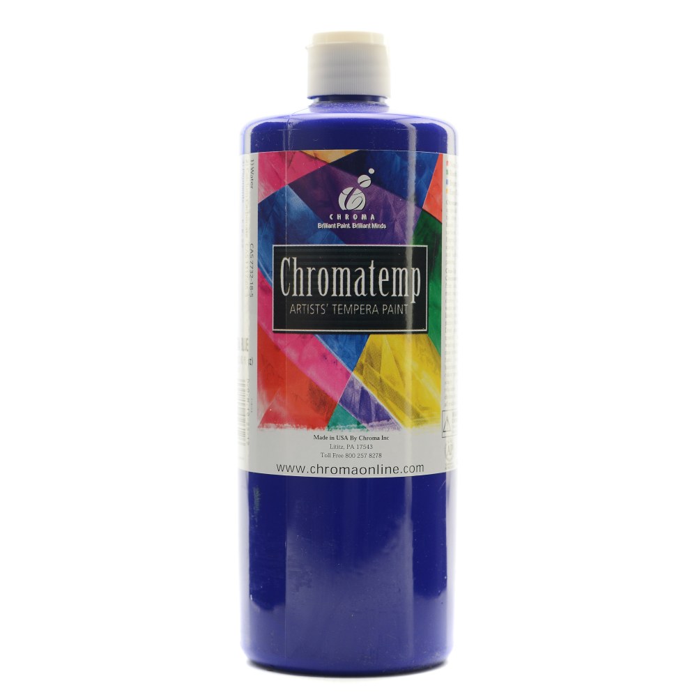 Chroma ChromaTemp Artists Tempera Paint, 32 Oz, Ultra Blue