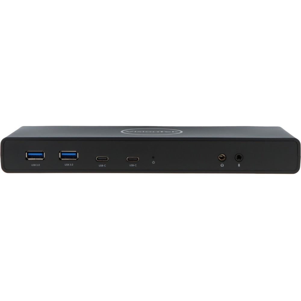 VisionTek VT4500 USB / USB-C Dual Monitor 4K Docking Station with 60W Power Delivery - 4 x USB 3.0 - 2x USB-C - 2x HDMI -2x DisplayPort - RJ-45 Ethernet - Audio Line In - Audio Line Out - Dock for Windows, Apple Mac including M1, Chromebook - Displaylink