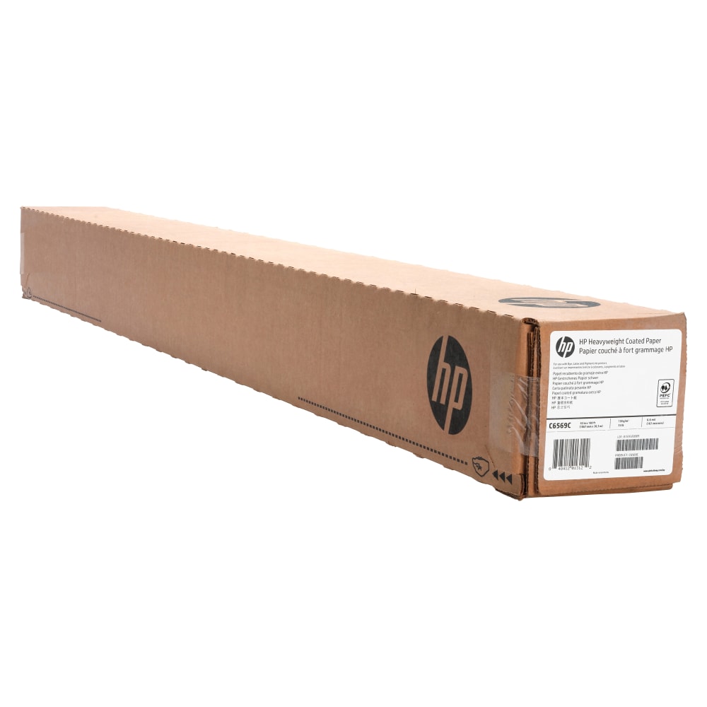 HP C6569C Heavyweight Coated Wide Format Roll, 42in x 100ft, 35 Lb