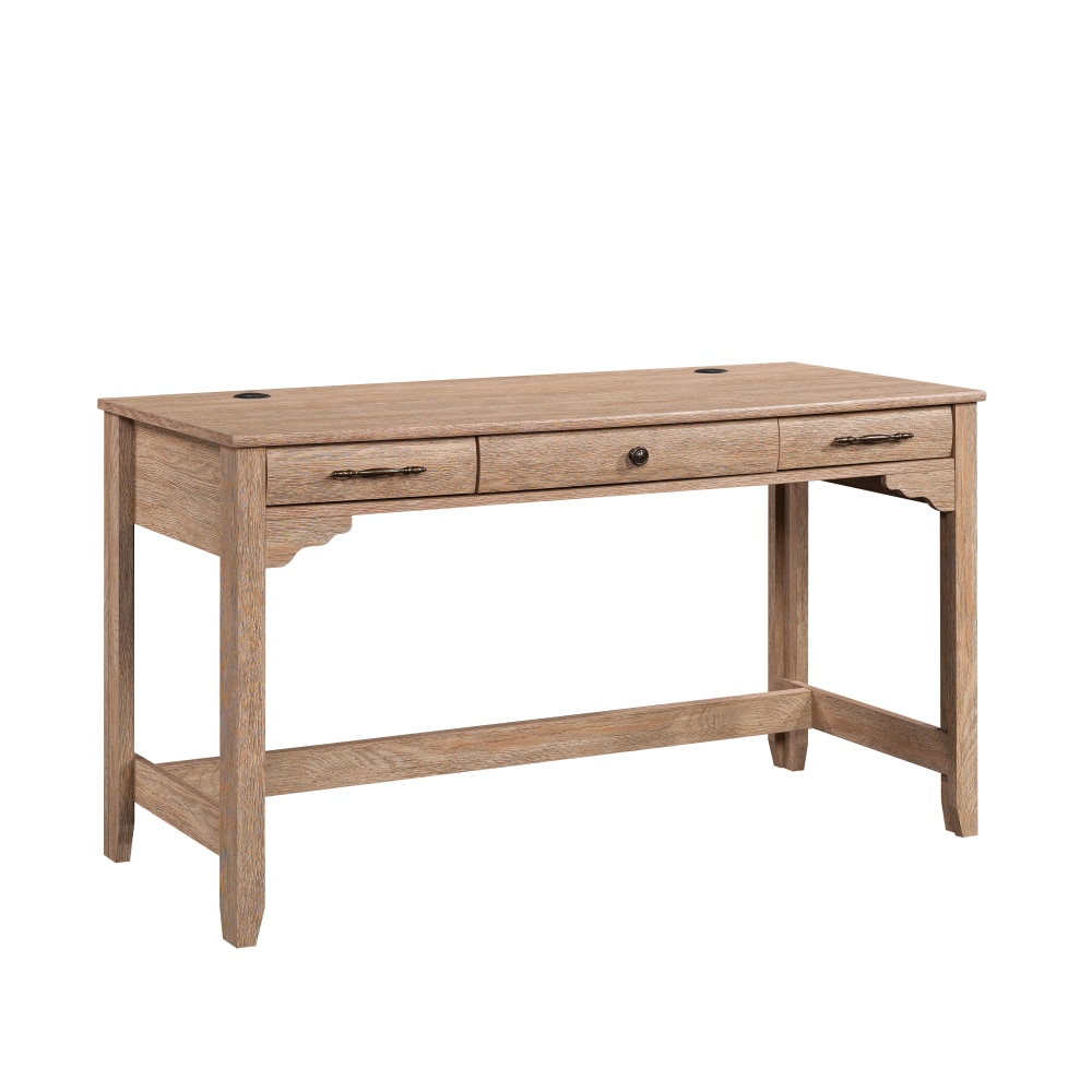 Sauder Rollingwood 54inW Writing/Computer Desk With Keyboard And Storage Drawers, Brushed Oak