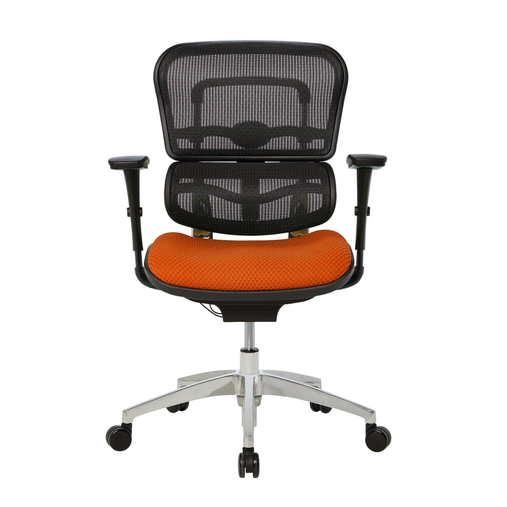 WorkPro 12000 Series Ergonomic Mesh/Premium Fabric Mid-Back Chair, Black/Tangerine, BIFMA Compliant