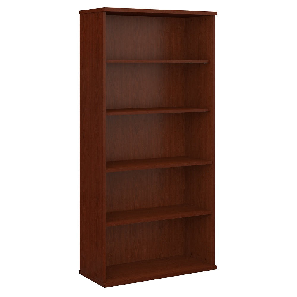 Bush Business Furniture Components 73inH 5-Shelf Bookcase, Mahogany, Standard Delivery