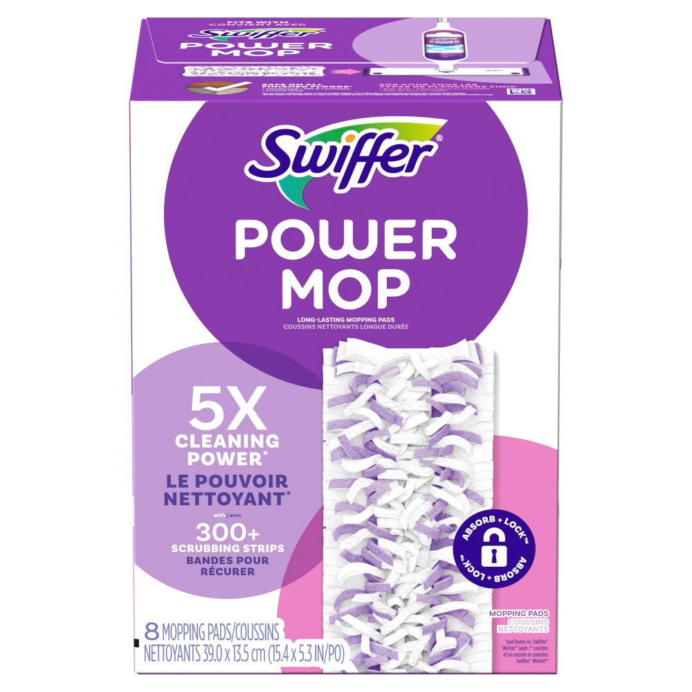 Swiffer PowerMop Multi-Surface Mopping Pad Refills, Pack Of 8 Pads