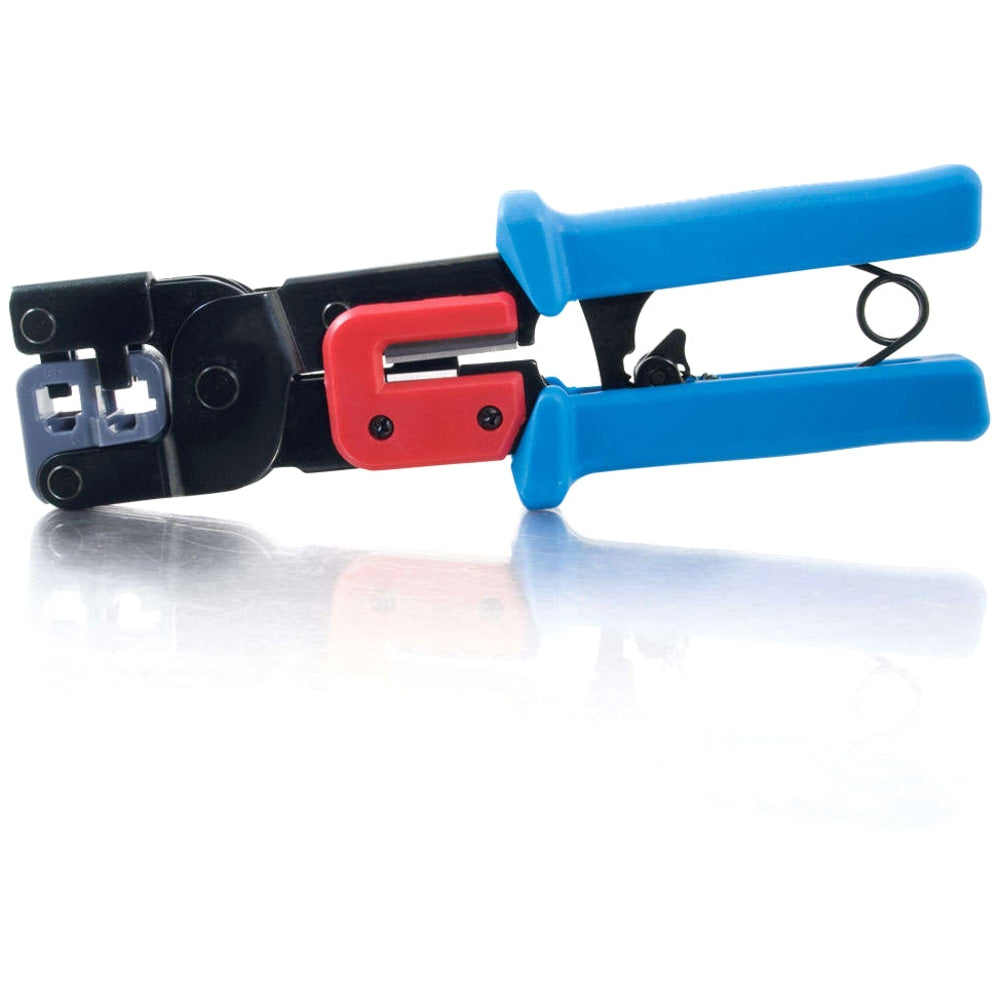 C2G RJ11/RJ45 Crimping Tool with Cable Stripper - Black, Blue - Steel - 2 lb