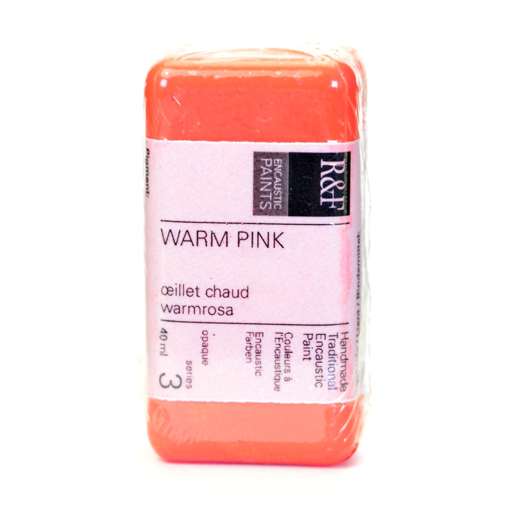 R & F Handmade Paints Encaustic Paint Cake, 40 mL, Warm Pink