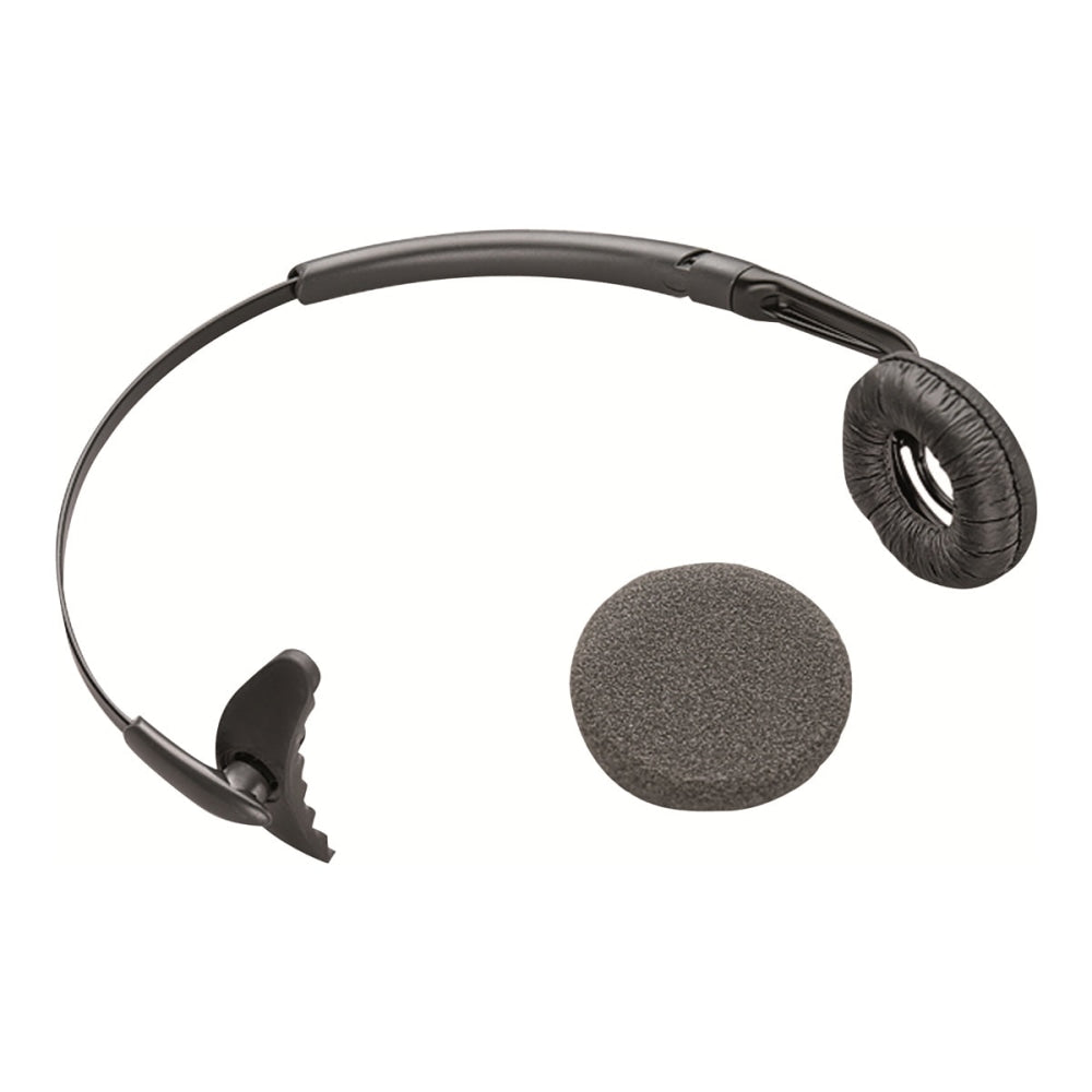 Plantronics Uniband Headband With Leatherette Ear Cushion For Wireless Headsets, Black