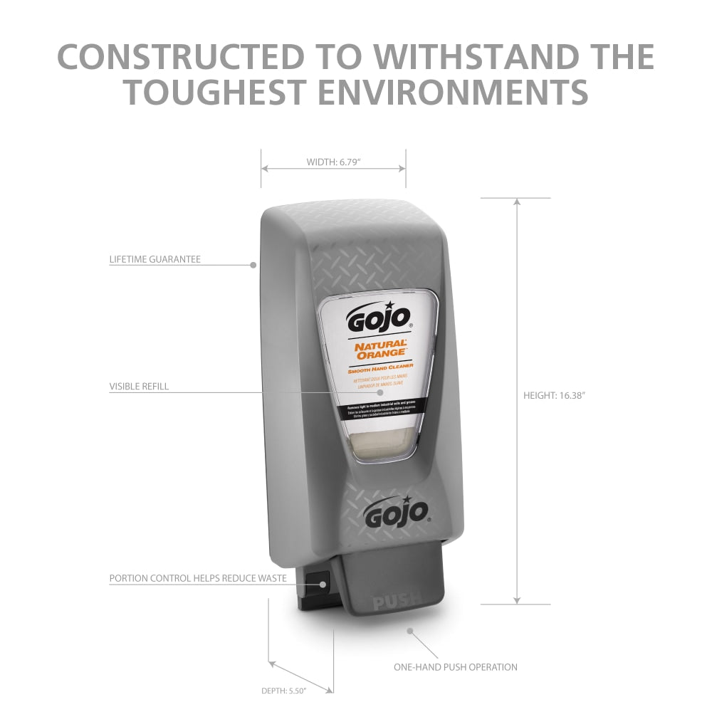 GOJO PRO TDX 2000 Hand Soap Dispenser, 20-1/4inH x 9inW x 5-3/4inD, Gray