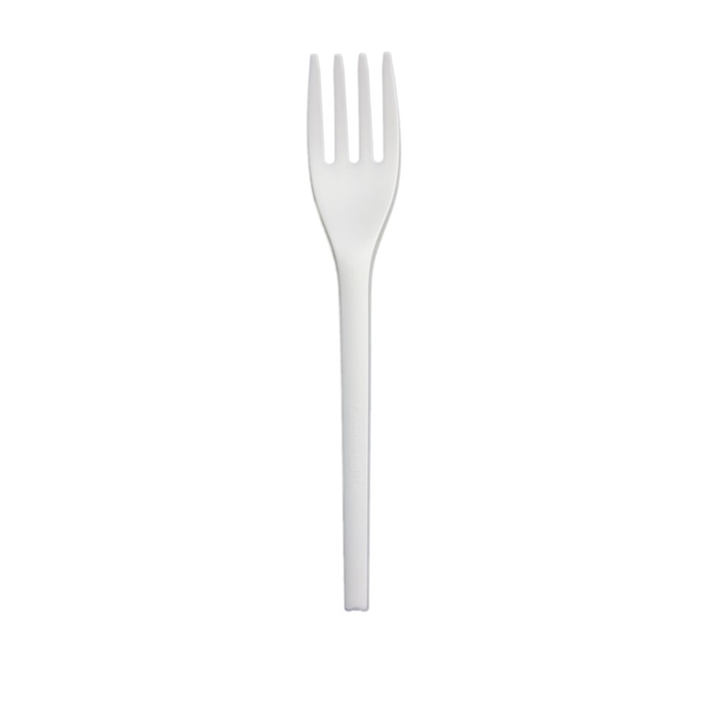 Stalk Market Compostable Cutlery Forks, Pearlescent White, Pack Of 1000