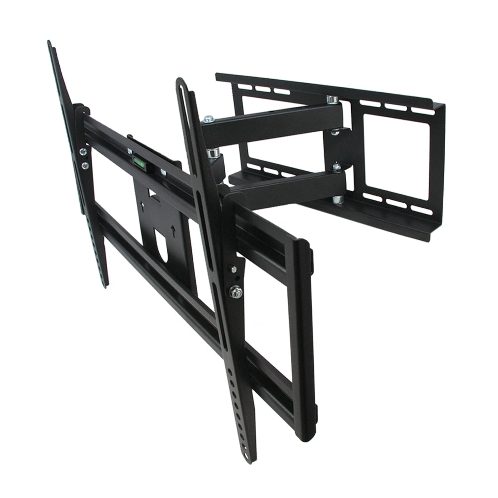 MegaMounts Full Motion Wall Mount With Bubble Mount For 32 - 70in TVs, 4.5inH x 27.5inW x 17.5inD, Black