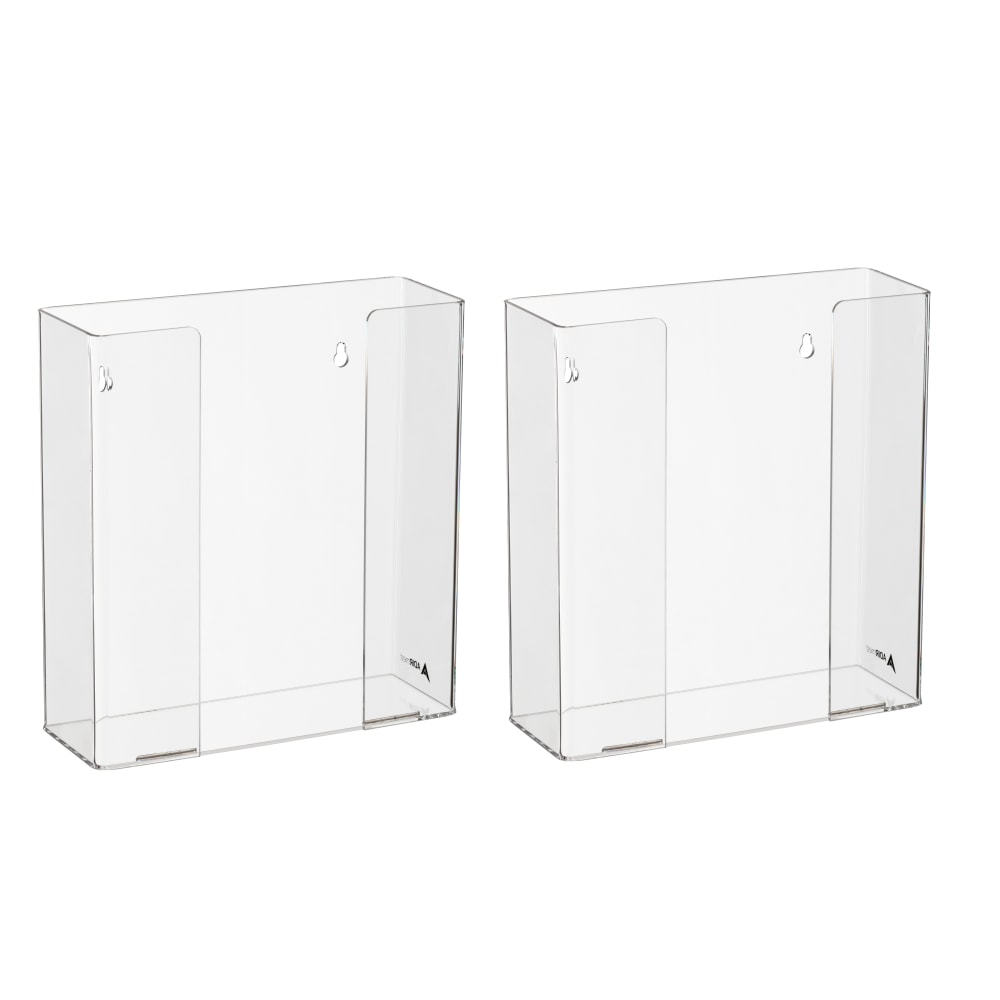 Alpine AdirMed Double Box Capacity Acrylic Glove Dispensers, 10-13/16inH x 10-1/4inW x 3-1/2inD, Clear, Pack Of 2 Dispensers