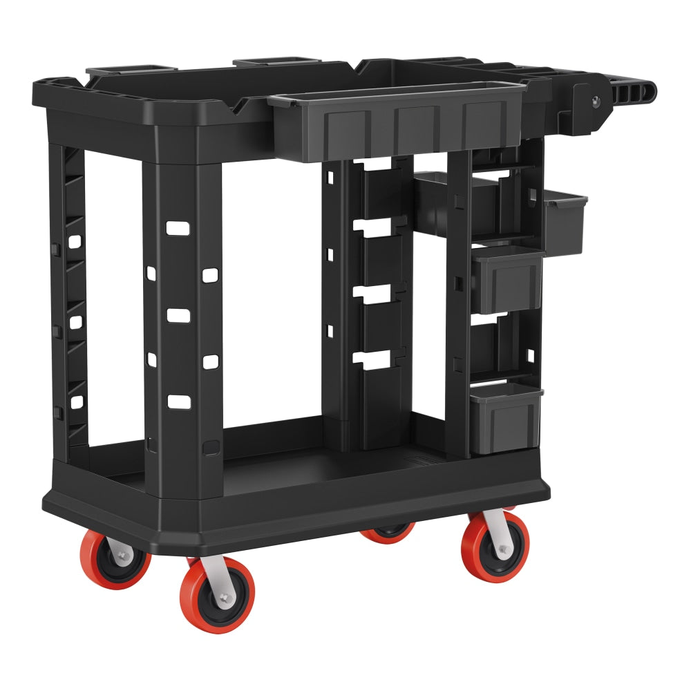 Suncast Commercial Heavy-Duty Plus 2-Shelf Utility Cart, 34-13/16inH x 19-1/2inW x 41-3/4inD, Gray